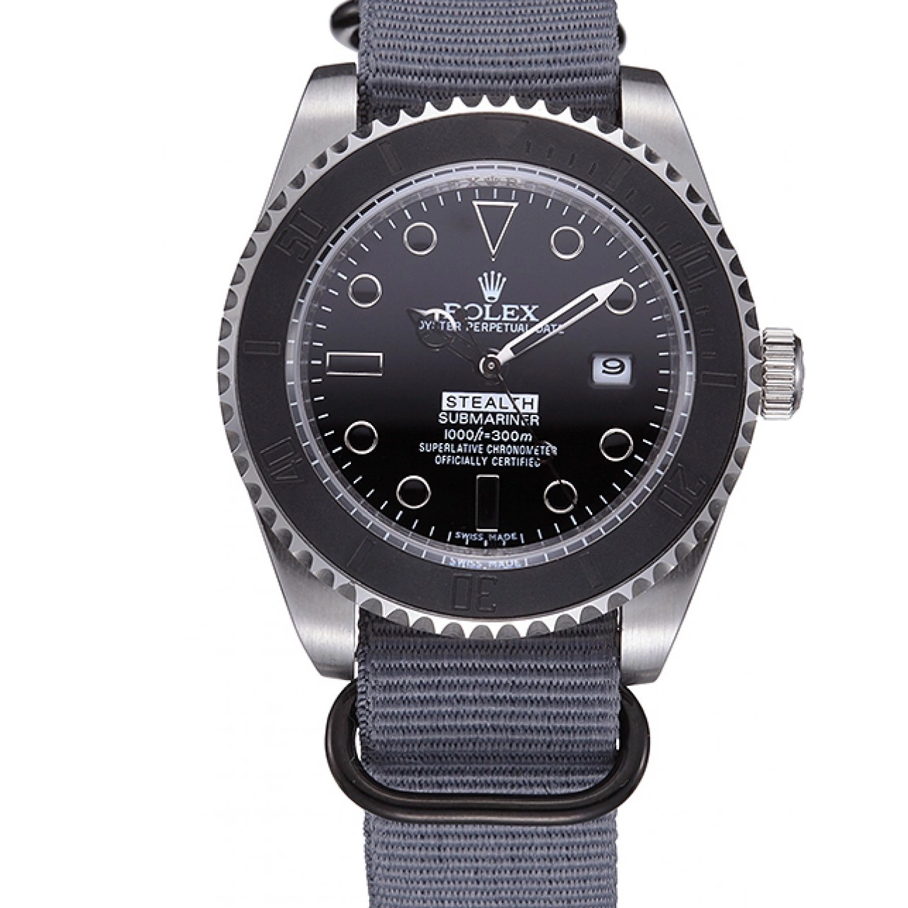 Aaa fake watches 621991 Rolex Grey Submariner Stealth 0619